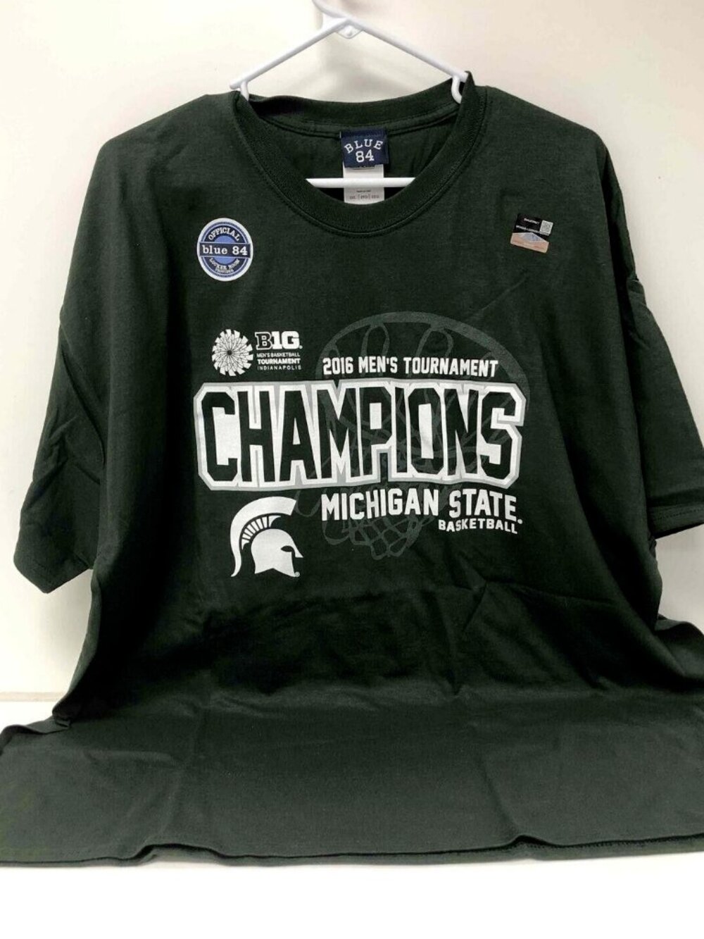 New Michigan State Spartans 2016 Big Ten Men's Basketball T-Shirt Size 2XL #352
